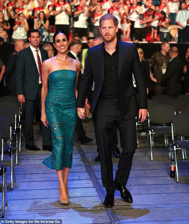 Prince Harry, Duke of Sussex, and Meghan, Duchess of Sussex, attend the closing ceremony of the Invictus Games in Düsseldorf, last year