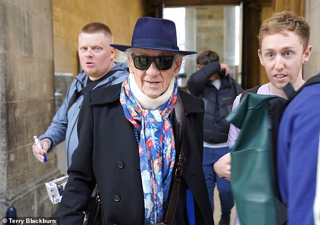 Sir Ian surprised actors and theatre workers after travelling from London.