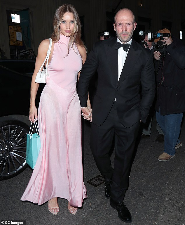 Despite his diving career failing to pan out, Jason has enjoyed great success in his acting and personal life (pictured with long-term partner Rosie Huntington-Whiteley, 37, in April).