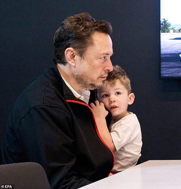 Grimes had previously accused Musk of not having contact with his son. Pictured: Musk and X in 2023