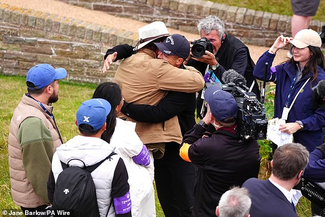 Schauffele was seen hugging his father, Stefan, after winning at Royal Troon last week, a former decathlete