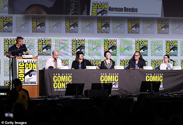 Chris Hardwick led the panel festivities that included writer and showrunner David Zabel, Reedus, McBride, director Greg Nicotero and co-star Louis Puech Scigliuzzi.