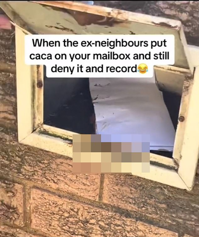 Ms Abdulhussein claims the Lata family spread faeces on their letterbox (pictured), threw water in their faces and harassed them at all hours of the night.