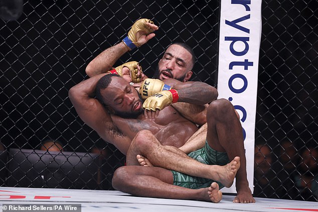 Edwards spent much of the fight on his back with Muhammad attempting to choke him.