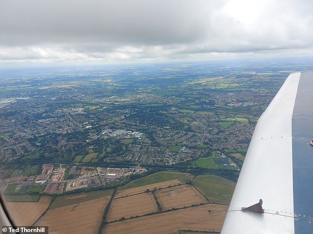 The Warrior II takes around 30 minutes to reach Oxford (above) from Turweston airfield (with extra time to fly over Buckingham)