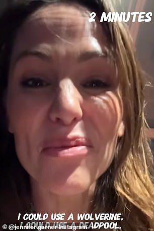 Jennifer Garner revealed: 'I could use a Wolverine, I could use a Deadpool, I could use someone', just two minutes after the terrible experience