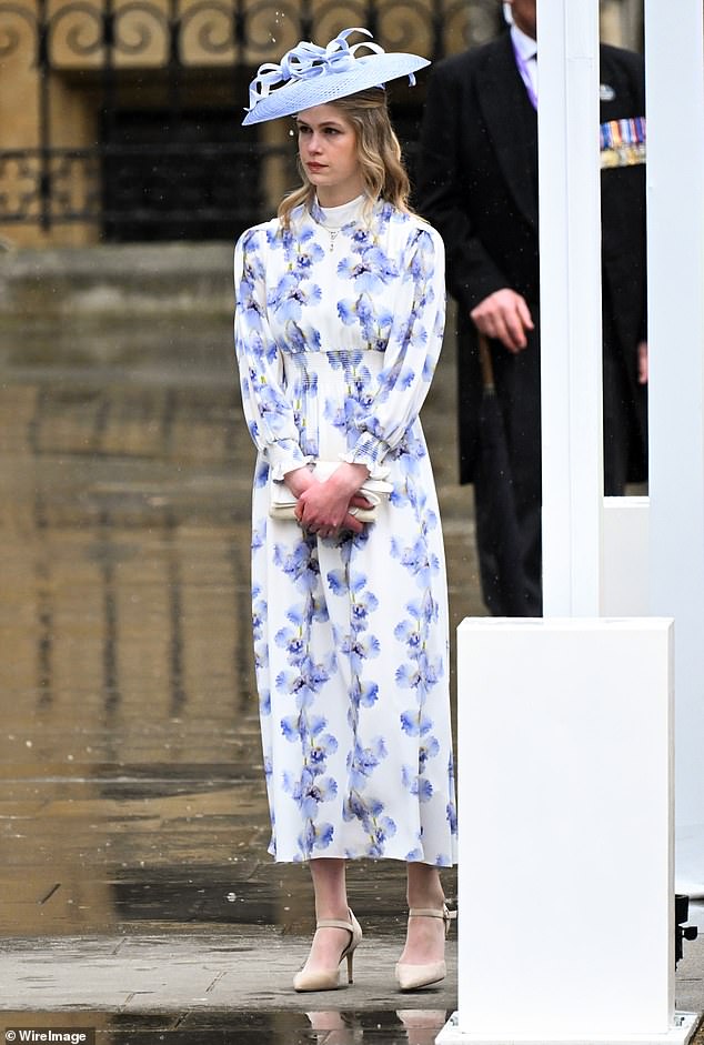 One of Lady Louise's most memorable looks was a floral silk Suzannah dress which she wore not only to the King's Coronation but also to the Standard Parade this year.