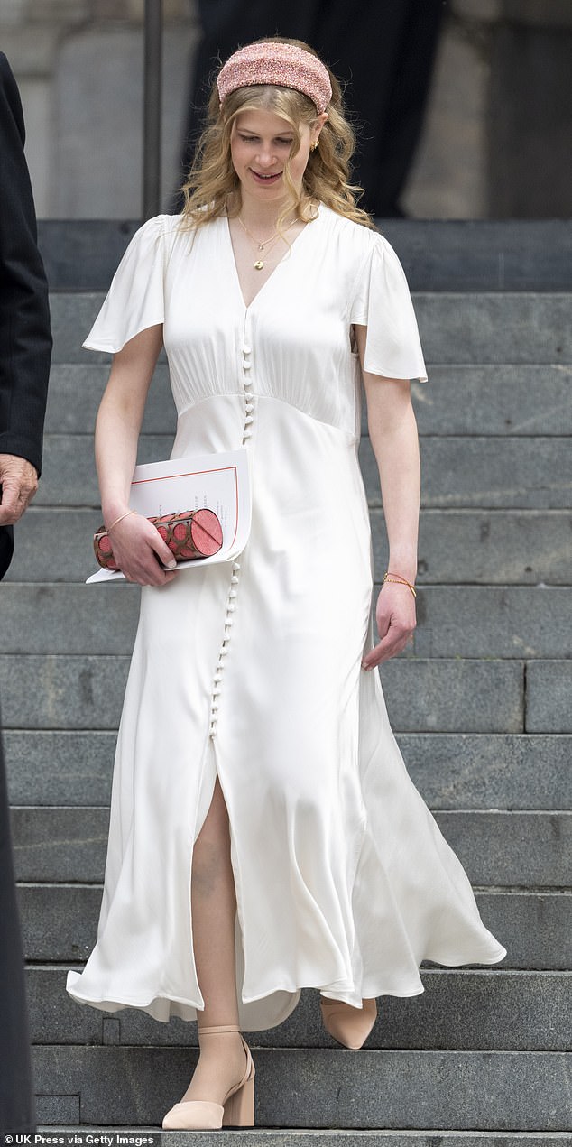 At the National Service of Thanksgiving for the Queen's reign in 2022, Louise wowed in this beautiful Ghost dress.