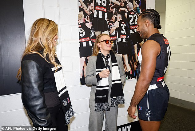 Meanwhile, G Flip, 30, who recently tied the knot with Chrishell for the second time, opted for a sleek grey jacket which he paired with black boots and a white button-down shirt.