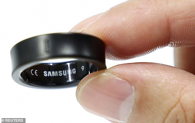 Samsung's new Galaxy Ring (pictured) tracks your health by continuously measuring and analyzing your body patterns and activities, such as sleep, energy levels and fitness.