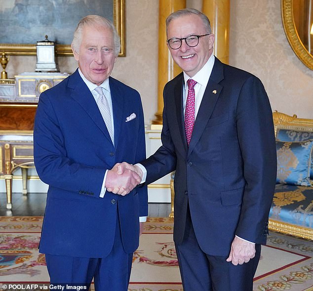 King Charles (pictured left with Prime Minister Anthony Albanese) will visit Australia with Queen Camilla in October.