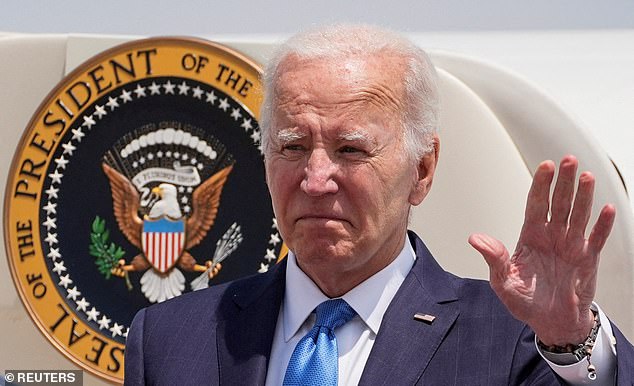 Bryant has also decided not to pay off student loan debt if Harris wins the White House, as she and Biden have promised Americans student debt forgiveness and relief. (pictured: Biden at Joint Base Andrews in Maryland on July 23)