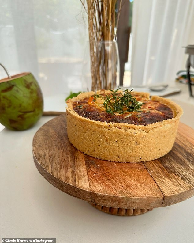 The Nourish cookbook author also shared a delicious snapshot of a quiche of sorts.