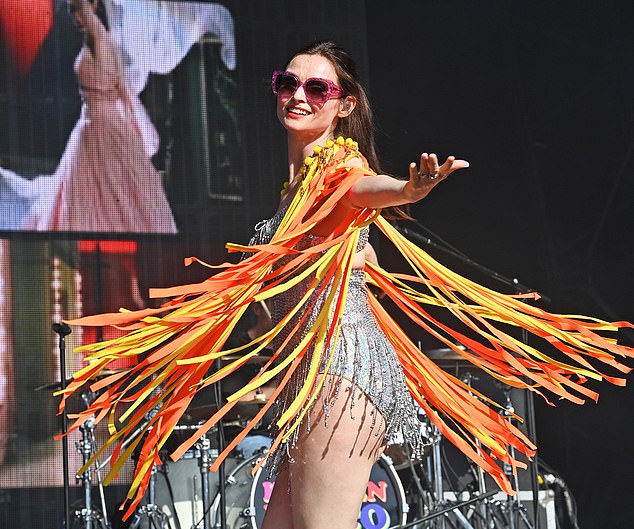 The Murder On The Dancefloor singer radiated confidence as she strutted and sent the crowd wild, kicking and shaking her legs and gyrating throughout her performance.