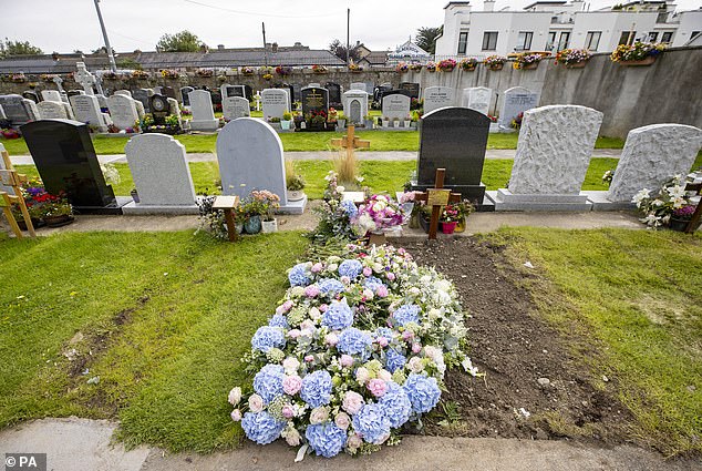 Sinead O'Connor's grave is pictured at Deansgrange Cemetery in Bray, Co Wicklow