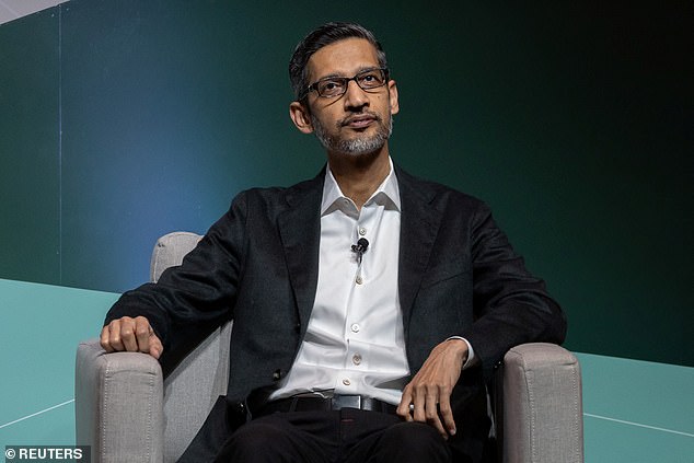 Conservatives have accused Google of interfering in elections since 2008, and its suppression of Hunter Biden's laptop story in 2020 drew ire from many on the right. Pictured: Google CEO Sundar Pichai