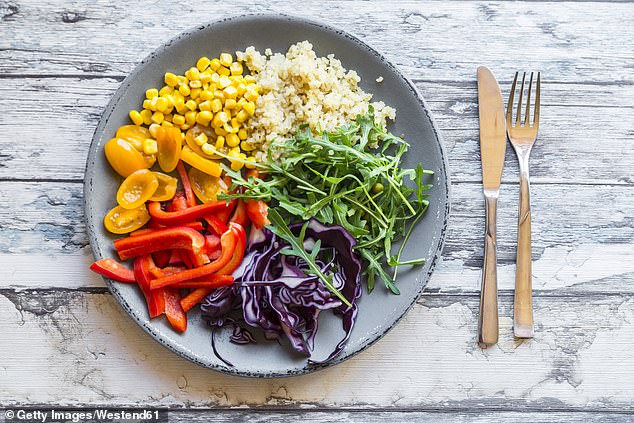 Volunteers who limited themselves to plant-based foods also achieved decreases in heart, hormonal, liver, and inflammatory and metabolic systems (file photo)