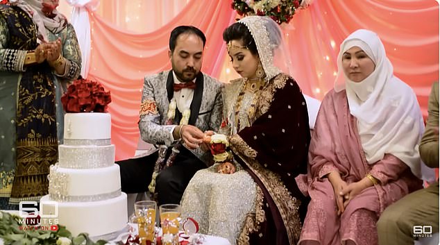 Ruqia (centre) was forced to marry Mohammad Ali Halimi (left), a 25-year-old Afghan refugee and Uber driver, by her mother Sakina Muhammad Khan (right), who paid her a dowry.