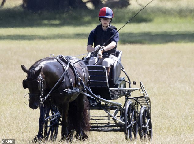 The young royal (pictured) inherited her passion for carriage driving from her late grandfather, Prince Philip.