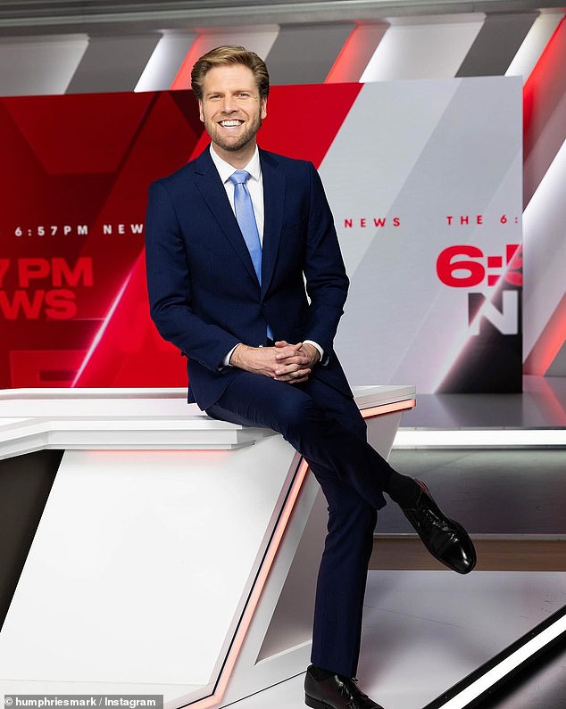 Mark Humphries (pictured) has spoken about how he is gaining new fans around the world on social media after mocking Donald Trump in a recent segment on Seven's Friday night news bulletin.