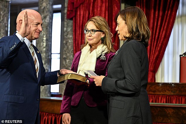 In that same poll, voters were asked what they thought of the candidates joining Harris on the ticket, and while many remain somewhat unknown, Sen. Mark Kelly of Arizona (pictured left) has the highest approval ratings.