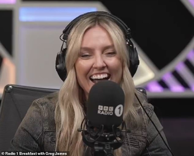 In April, Perrie Edwards appeared on Greg James' Breakfast Show on Radio 1, where she was asked to call her A-list friends to guess whether they were sitting or standing in one of the show's popular game segments (pictured).