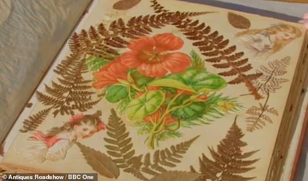 The delicate item was crafted from printed scraps and ferns from the 1890s that a family member sent home from India, the woman revealed.