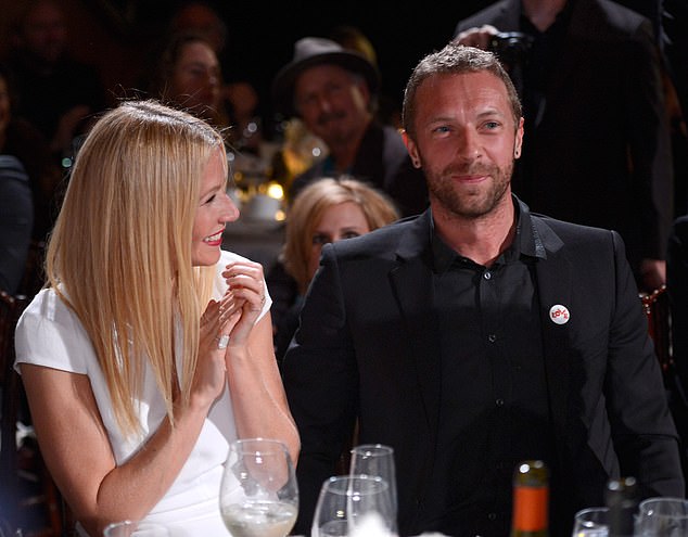 The actress joked that her ex Chris Martin and current husband Brad Falchuk owed Sheryl a thank you (Gwyneth and Chris pictured together in 2014)