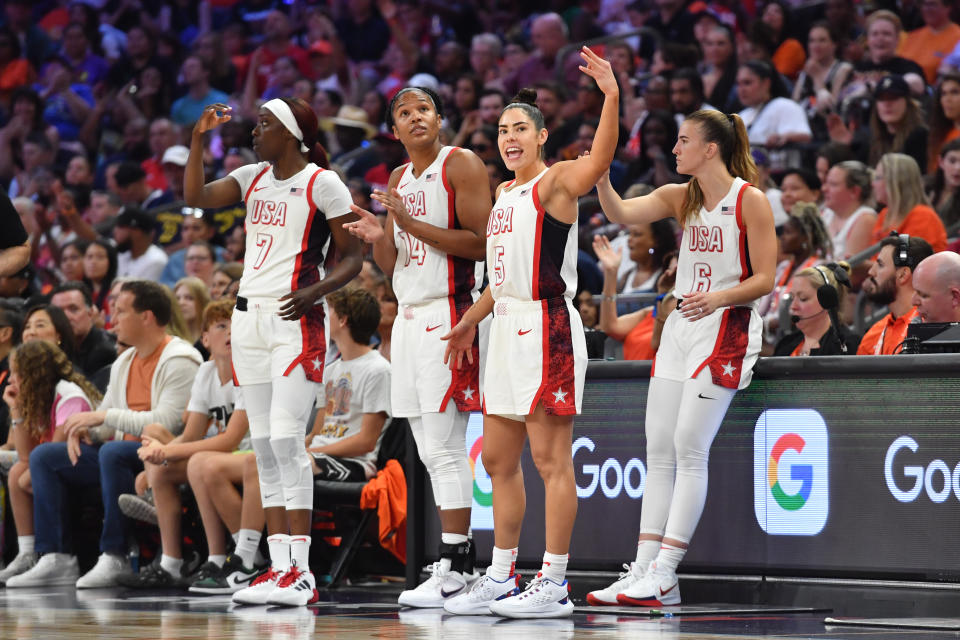 Members of Team USA during the WNBA All-Star Game. (Juan Ocampo/NBAE via Getty Images)