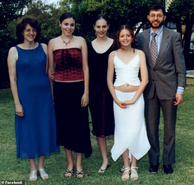 Firerose (second from left) is the middle child of three daughters born to Debbie and Stephen Scholem.