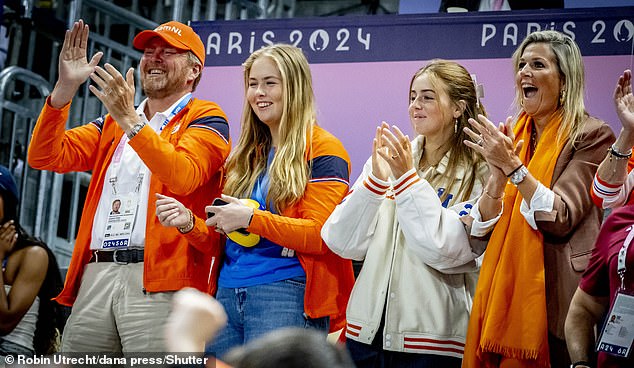 The Dutch royals were out in full force, all sporting at least one bright orange item of clothing to show their love for their country.