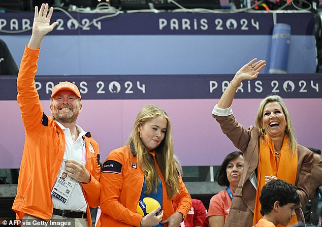 The Dutch royals were also present, but chose to watch the women's volleyball preliminary round match between Turkey and the Netherlands.