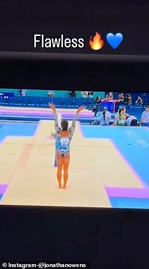 Jonathan Owens posted a sweet message for his wife Simone Biles after her vault routine