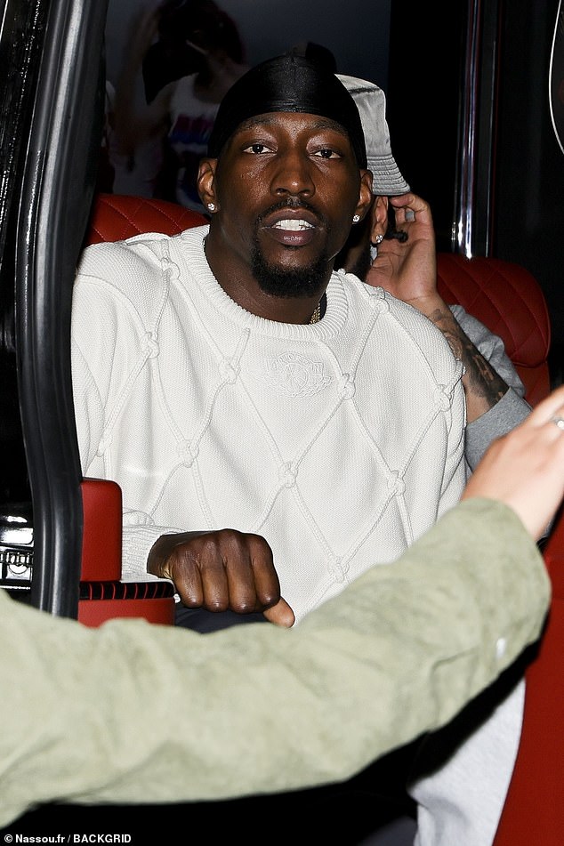 Miami Heat star and Team USA center Bam Adebayo is photographed leaving a Parisian restaurant