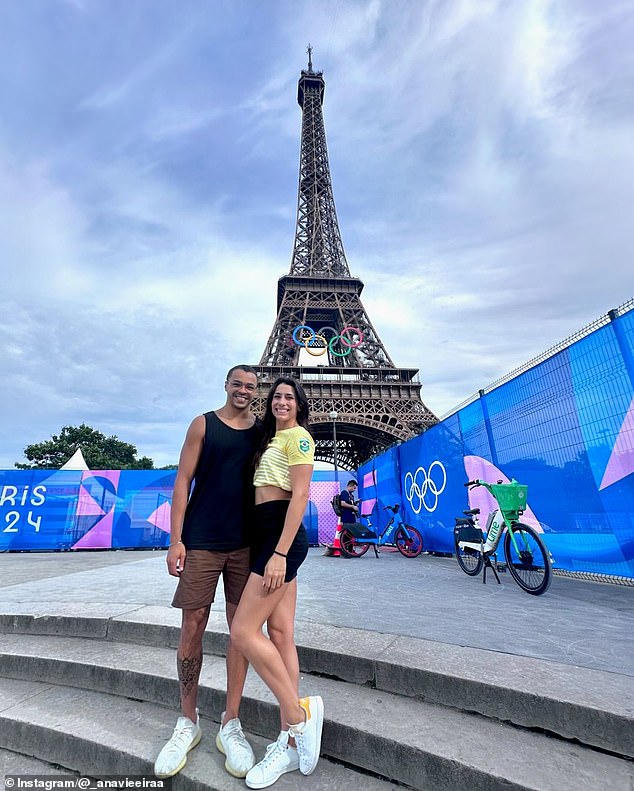 Vieira shared a picture of the couple outside the Eiffel Tower before the start of the Games.