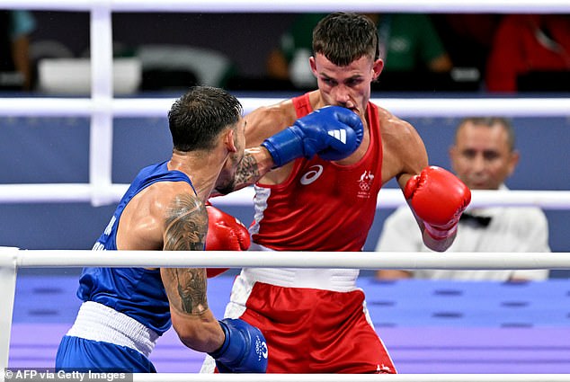 The Australian star was eliminated from the men's boxing in the round of 16.