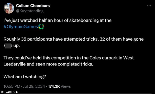 1722317005 476 Australian fans slam skateboarding as WORST event at Paris Games