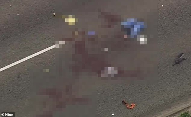 Pictured: The crime scene on the West Coast Highway (pictured) at Perth's City Beach on Monday