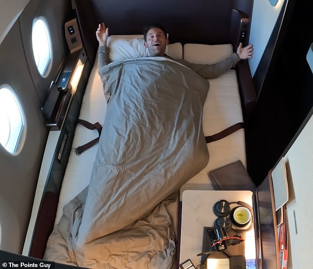 Nicky told MailOnline: 'Japan Airlines first class has some of the widest seats and beds in the sky'