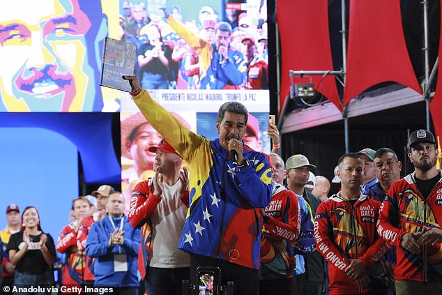 Venezuela's re-elected President Nicolas Maduro addresses citizens after the results of the presidential election were announced in Caracas, Venezuela, July 29, 2024.