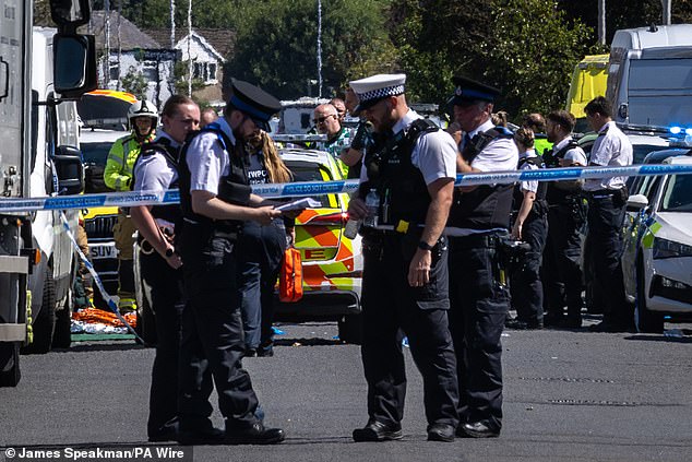 Police are in Southport today as they investigate the stabbing that left two children dead