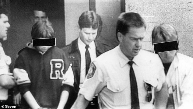 Carol Anne Arrow (18) right and Wayne Wilmot (15) left, at Campbelltown Local Court in Sydney, September 1988, where they were both charged in connection with the death of Janine Balding.