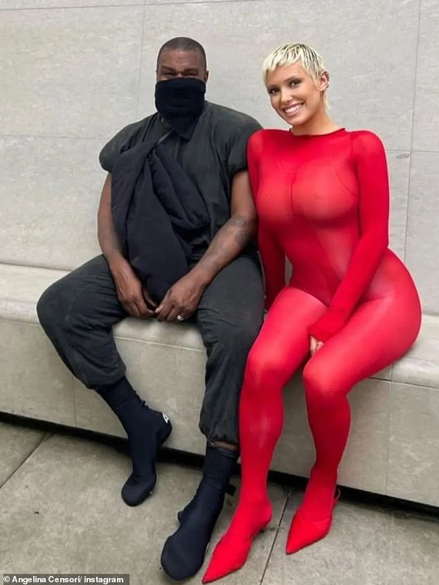 A photo from the trip showed Bianca sitting next to Kanye, 46, wearing a sheer red bodysuit, sparking speculation she may have had a boob job.