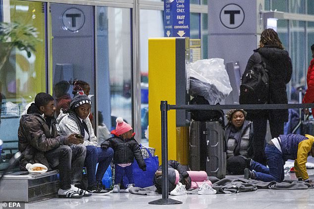 About 30 migrant families were found sleeping in Terminal E at Boston's Logan International Airport in January.