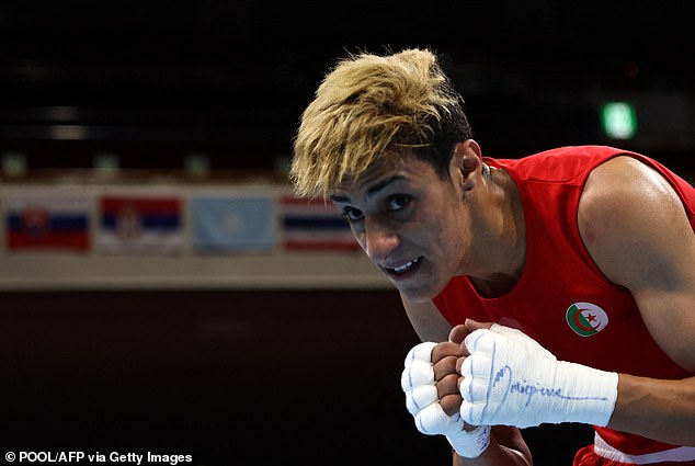 Imane Khelif (pictured) from Algeria is one of two female boxers allowed to compete at the Olympics despite being banned from the world championships.