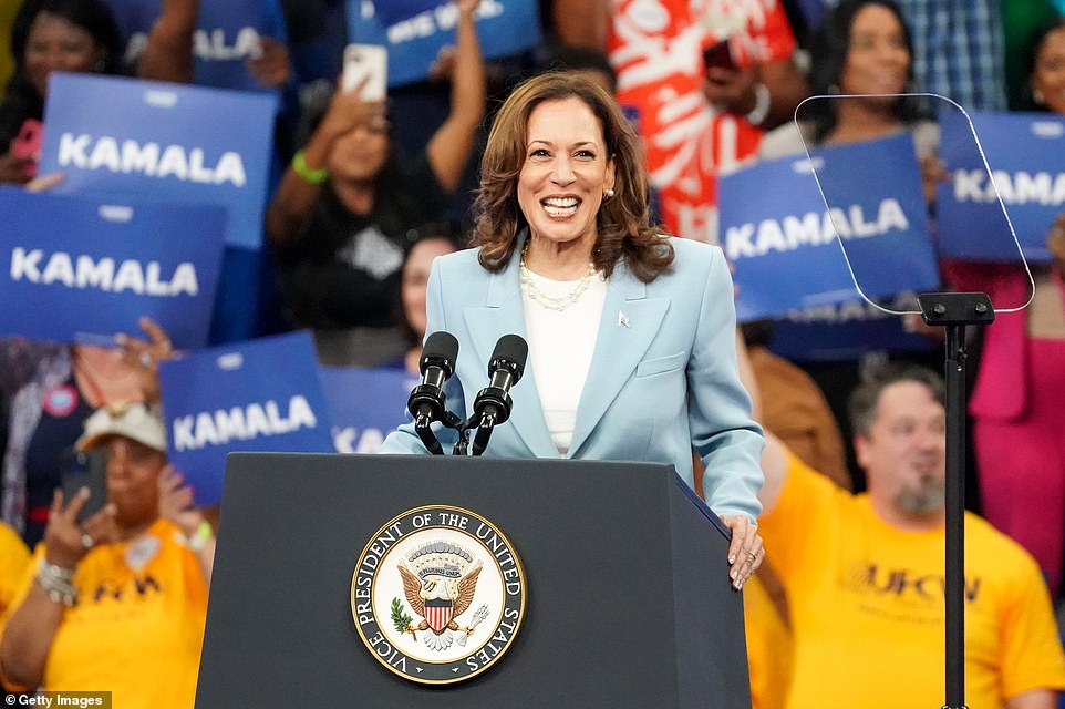 Harris, 59, is the presumptive Democratic nominee for the 2024 race against Republican nominee and former President Donald Trump, 78, after President Joe Biden, 81, dropped out earlier this month.