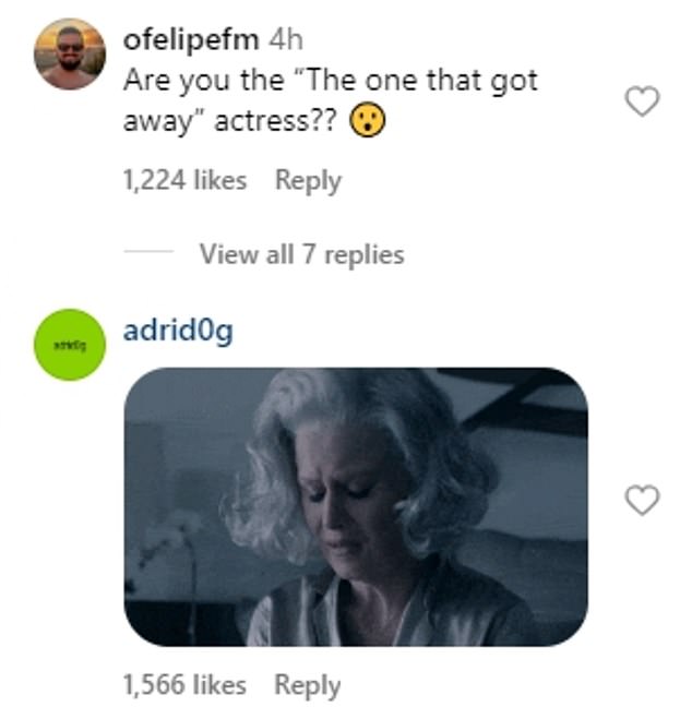 The filter was a hit in the comments thread, with many of Perry's fans mentioning the video for her 2010 single The One That Got Away, in which she used makeup to look decades older.