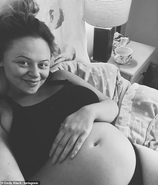 The Inbetweeners star confirmed she was six months pregnant in March, as she shared a rough idea of ​​her due date with fans.