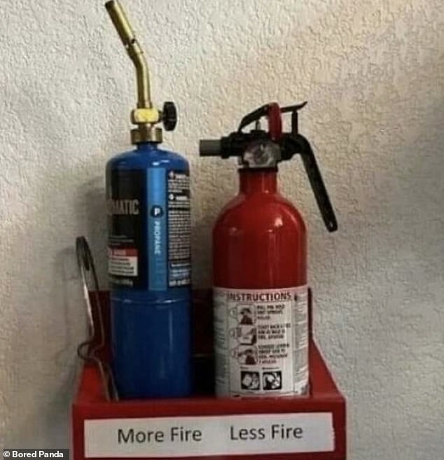 Who said you can't fight fire with fire? Somewhere out there, we hope someone is making a twisted joke about fire safety.