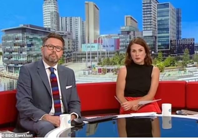 Presenter Sally Nugent, 52, was absent from the morning show she usually hosts alongside Jon Kay, 54, and was replaced by Nina Warhurst (right).